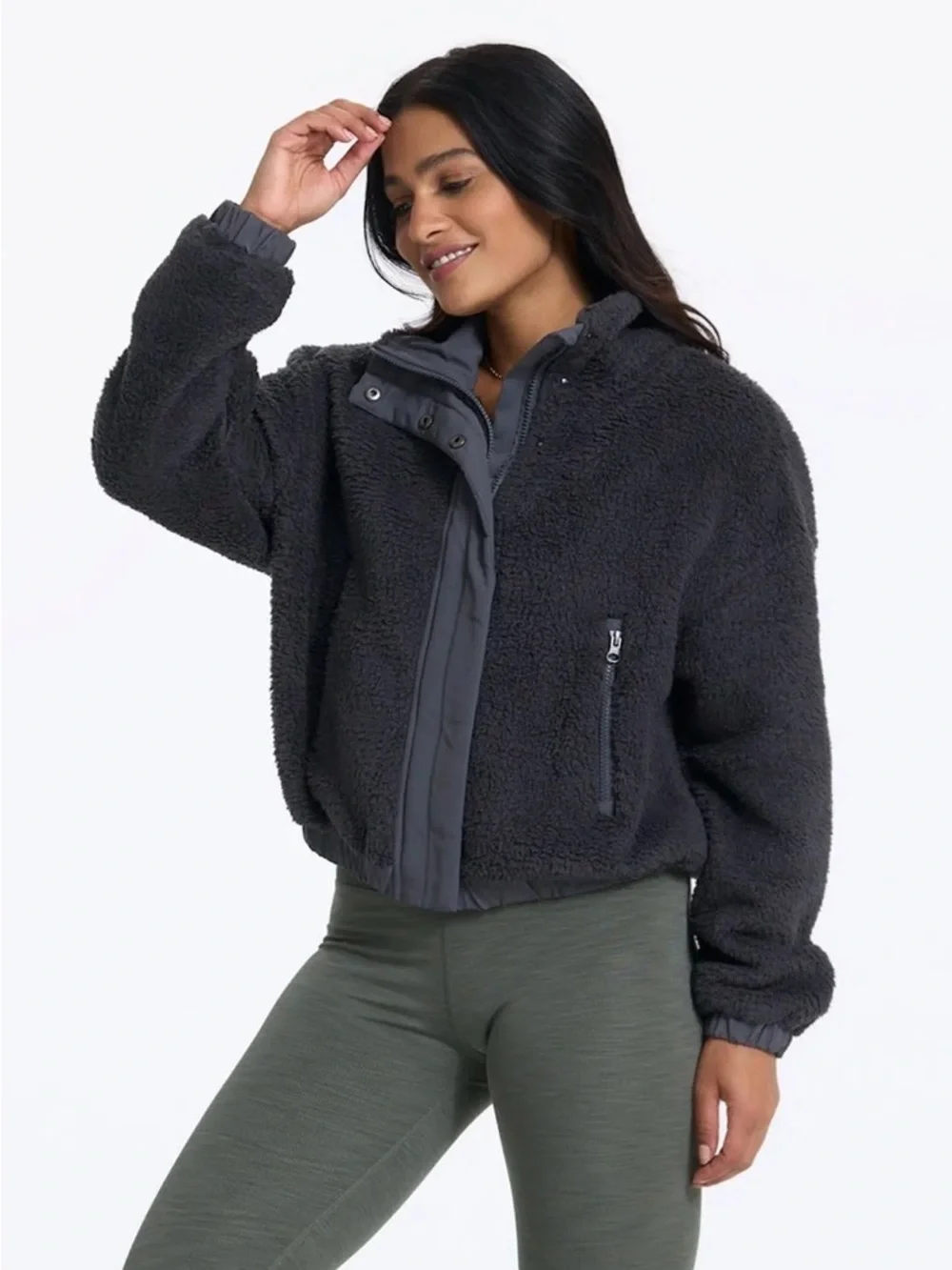 Vuori Charcoal Sherpa Zip-Up Jacket - Picture 2 of 7